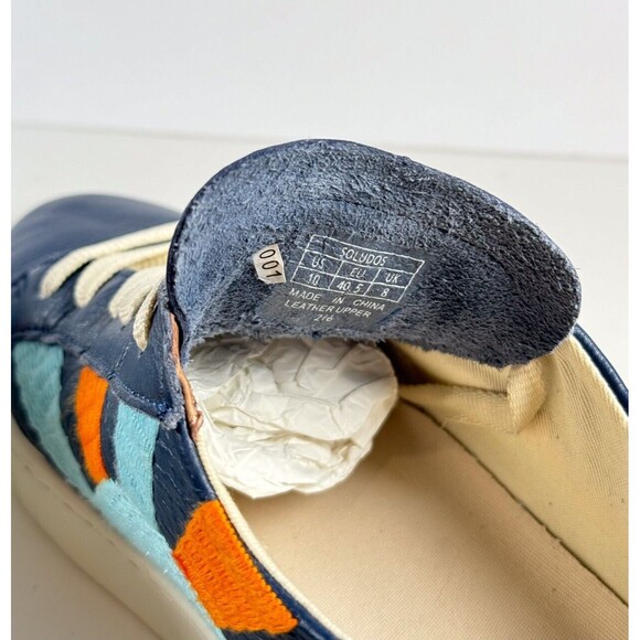 Soludos Womens Shoes Blue Leather Rainbow Wave Sneakers Low Top Casual US 10 - Picture 8 of 8